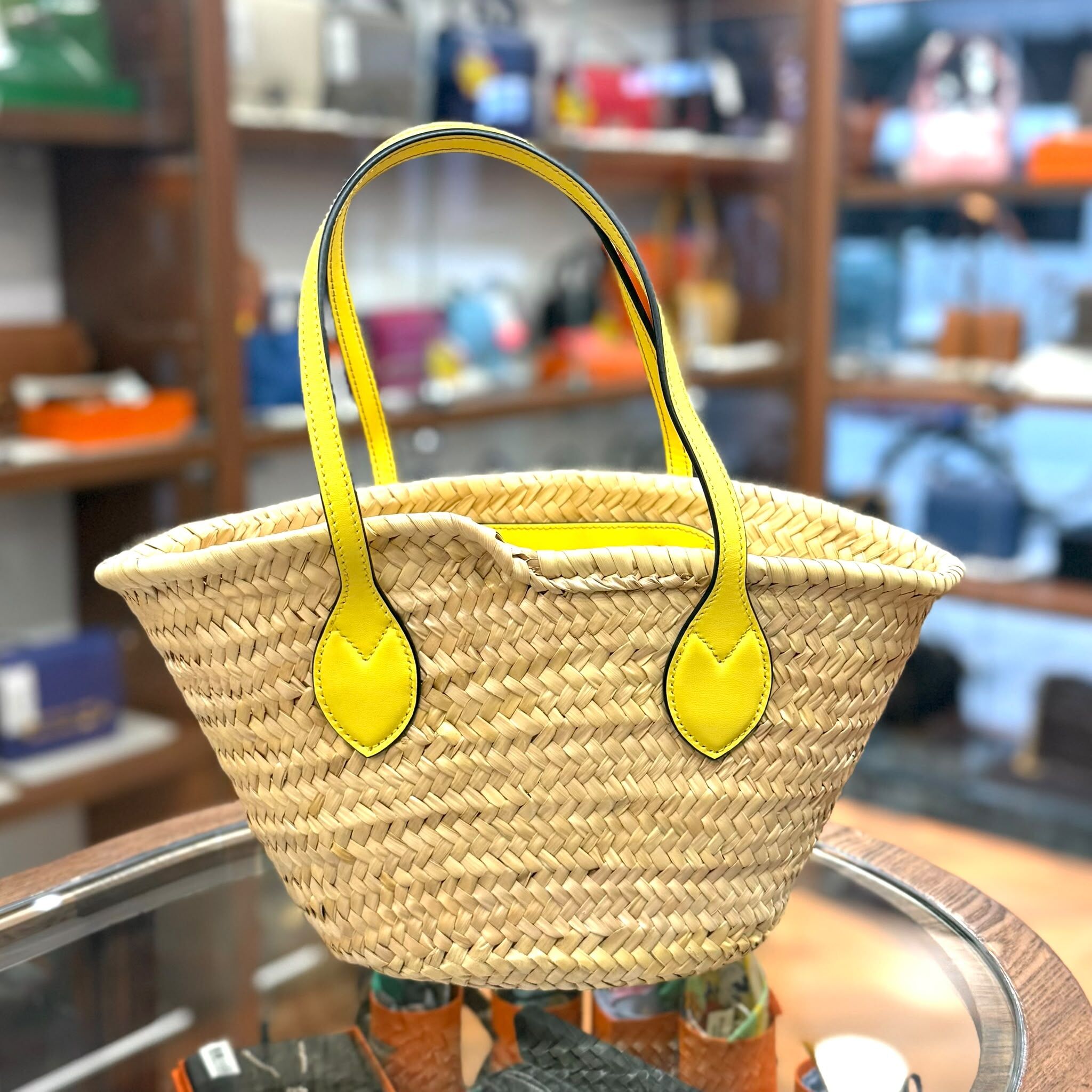 BRAND NEW GUCCI TOTE BAG 草編米色/字母玻璃 #古馳手提包
