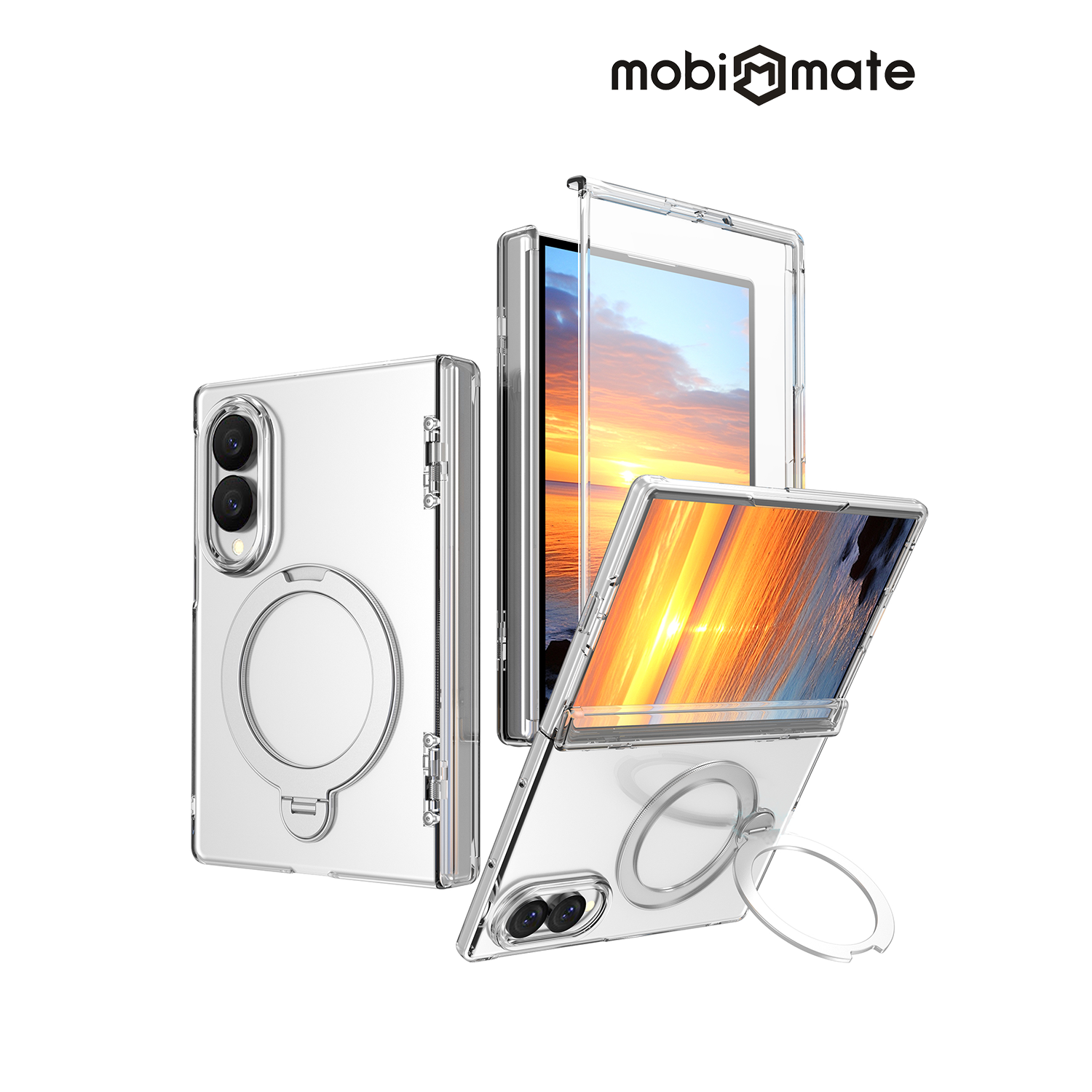 Mobi Mate 三星Z Fold 8 / Z Fold 8 Ultra 極致磁吸旋轉支架保護殼-透明