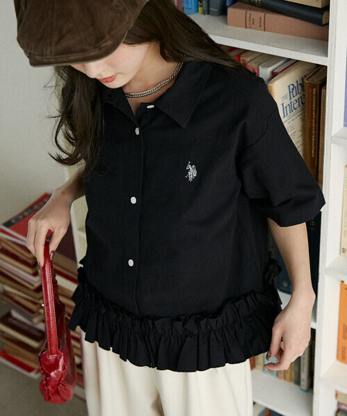 U.S. POLO ASSN. × PUBLUX 聯名限定 荷葉邊短袖襯衫