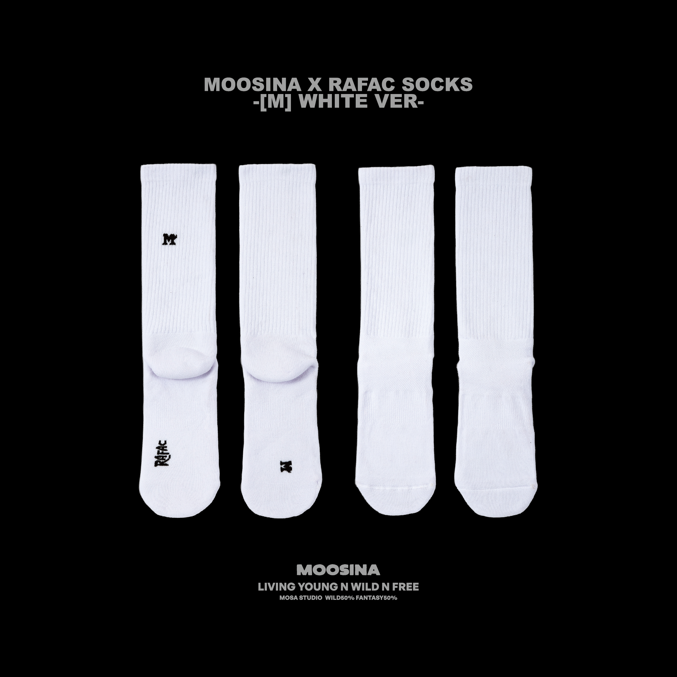 MOOSINA × RAFAC SOCKS – [M] WHITE VER. –