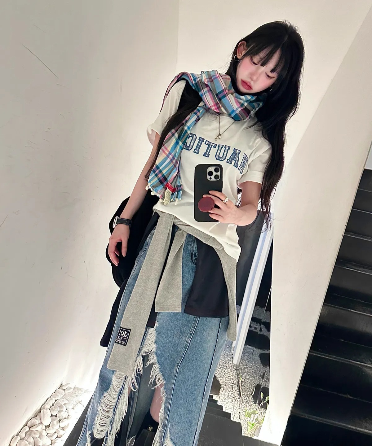 韓國 Nautica Patch Lettering Tee [553]
