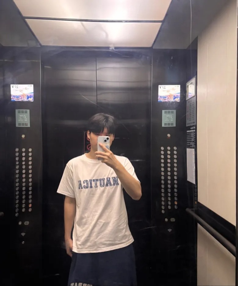 韓國 Nautica Patch Lettering Tee [553]