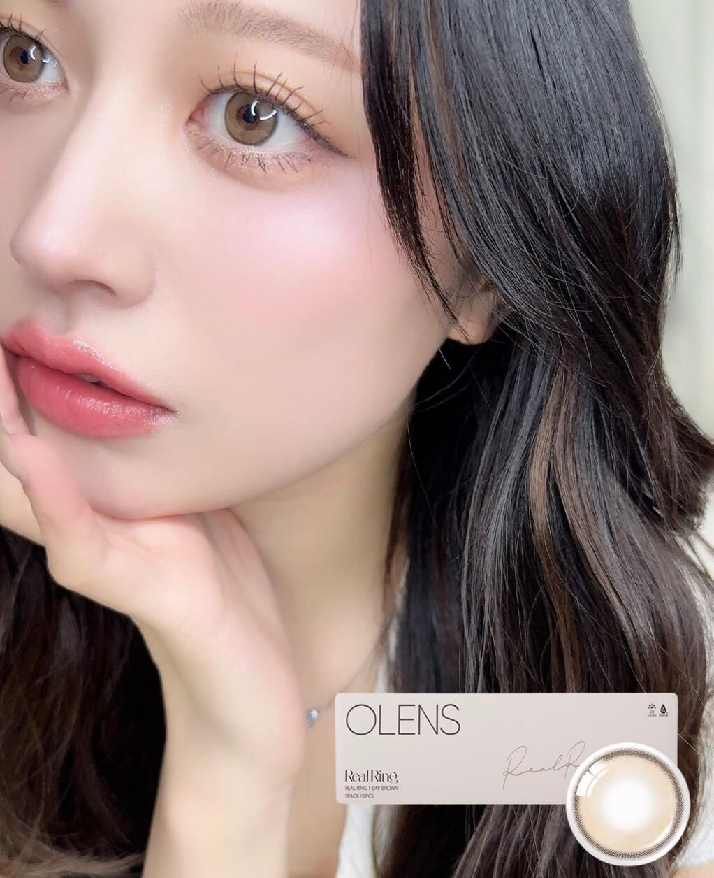 (透明盒散裝)OLENS Real Ring 1 Day Brown 氧氣棕｜日拋彩妝隱形眼鏡｜每盒10片