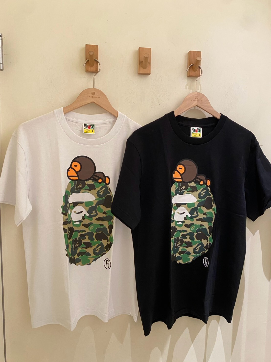 BAPE 趴姿 Milo 迷彩大頭短 T
