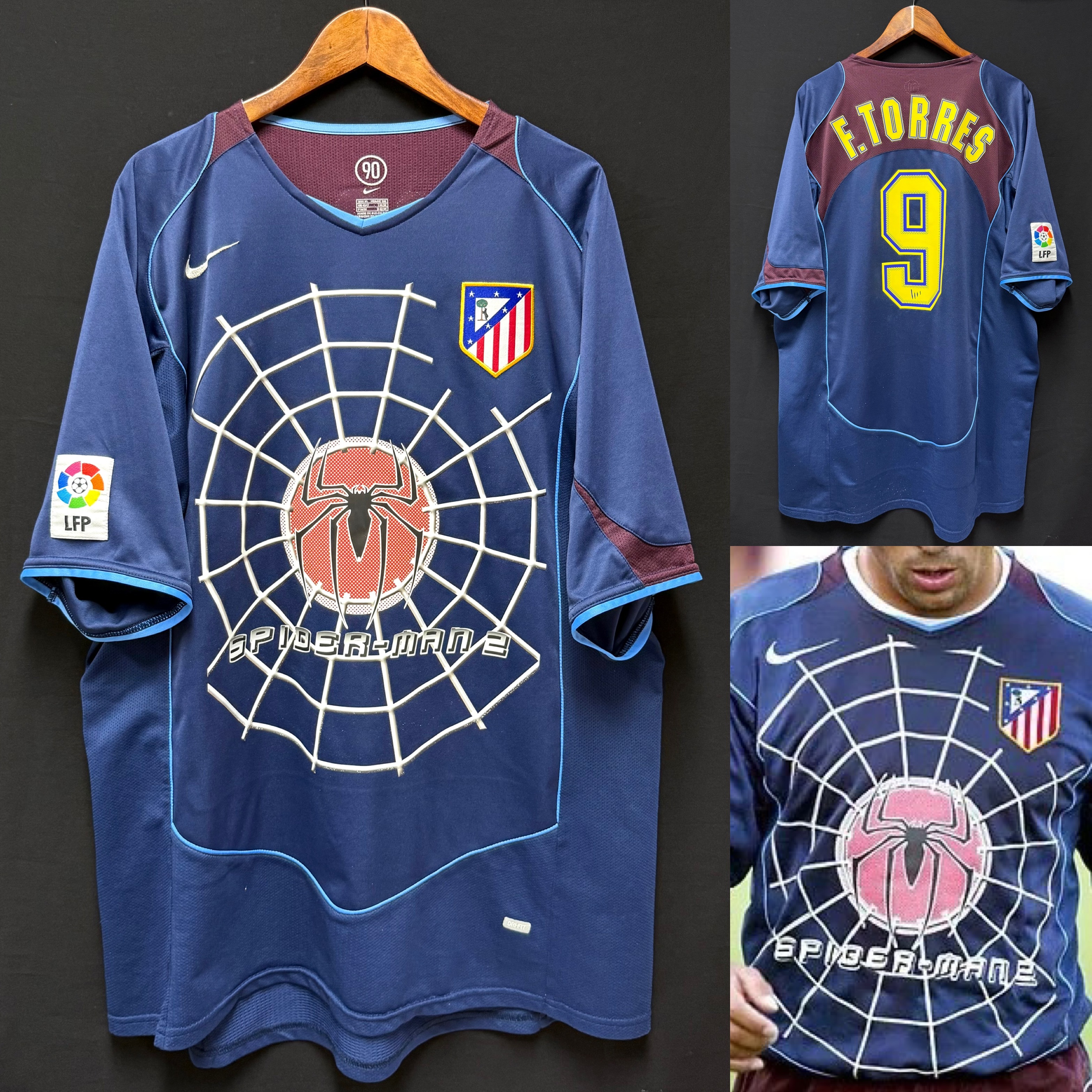 Atletico Madrid 2004-2005 Nike Spiderman Away Shirt #9 F TORRES