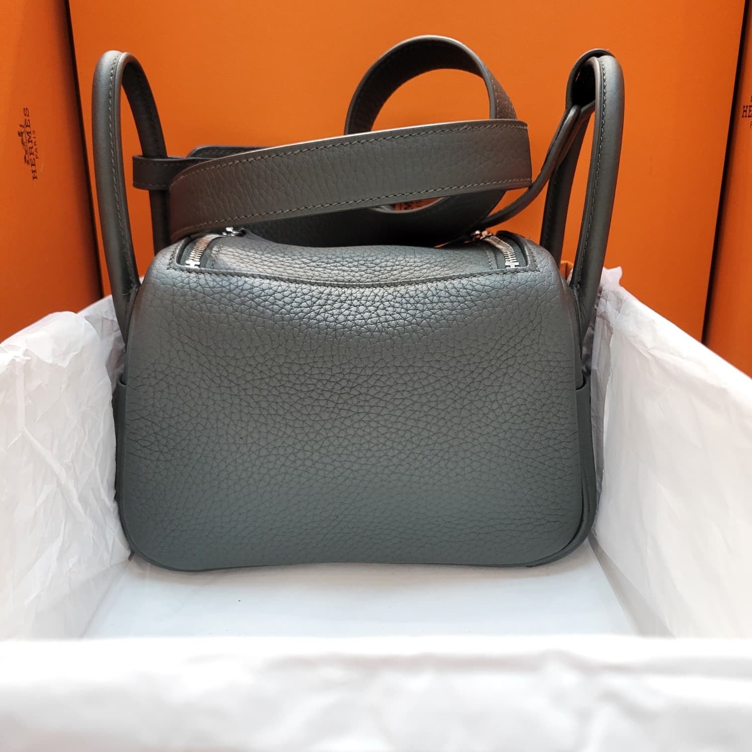 99%NEW HERMES MINI LINDY 2 Q0 VERT MANGROVE CK 綠紅樹林色 2代 短帶