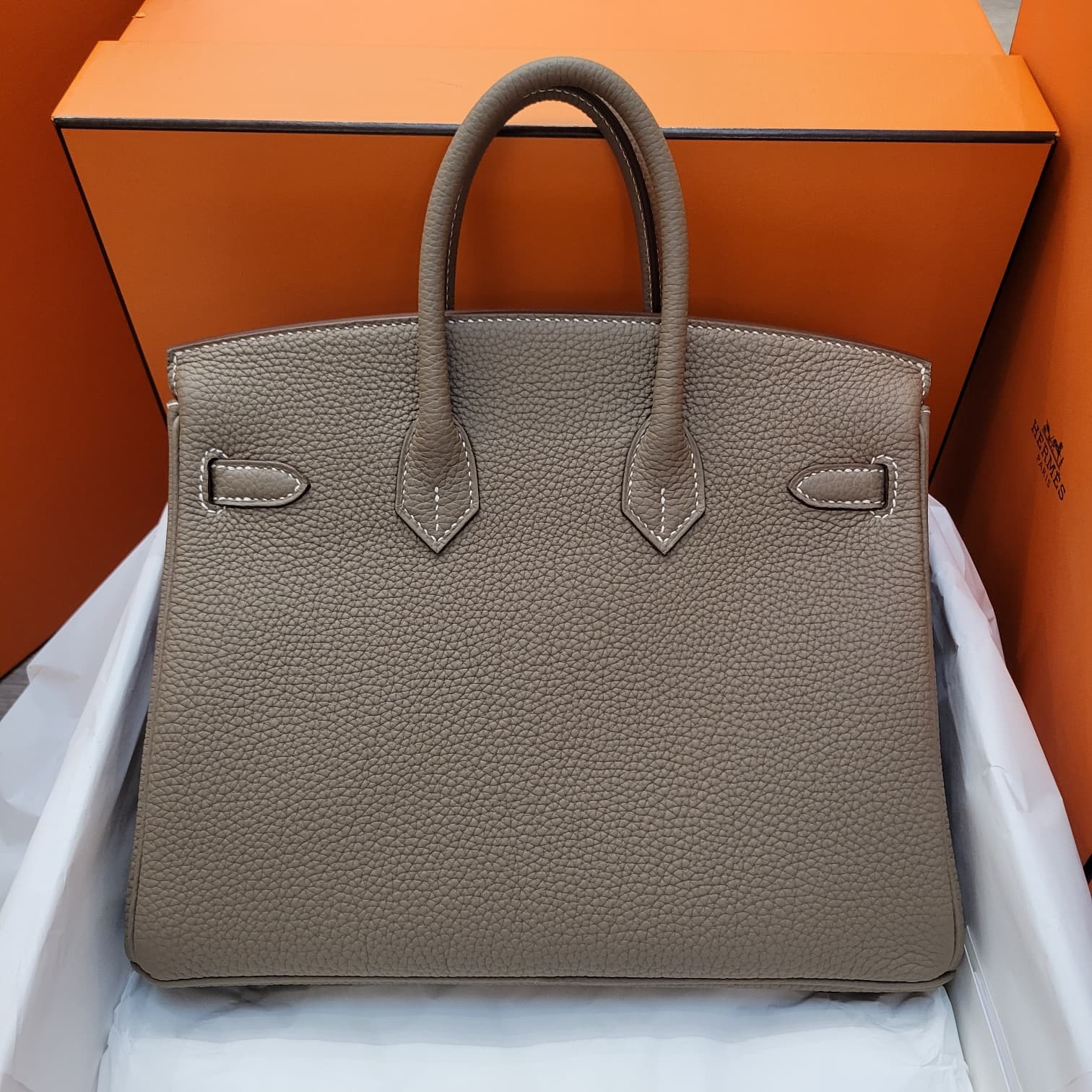 HERMES BIRKIN 25 ETOUPE CK TOGO 大象灰銀扣