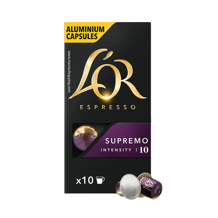 L'OR Supremo Espresso 咖啡粉囊 (10粒裝) 深度烘焙 - 兼容 Nespresso