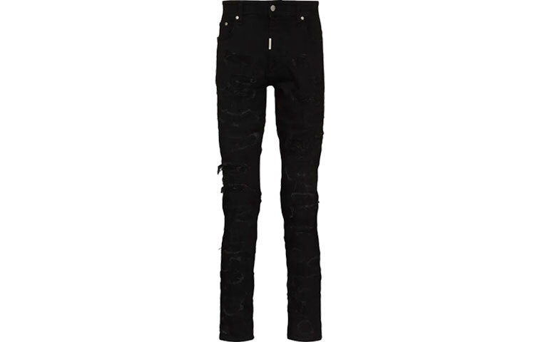【代購】REPRESENT Jeans Men's Black Moderate Slim Fit Pants M07047-01