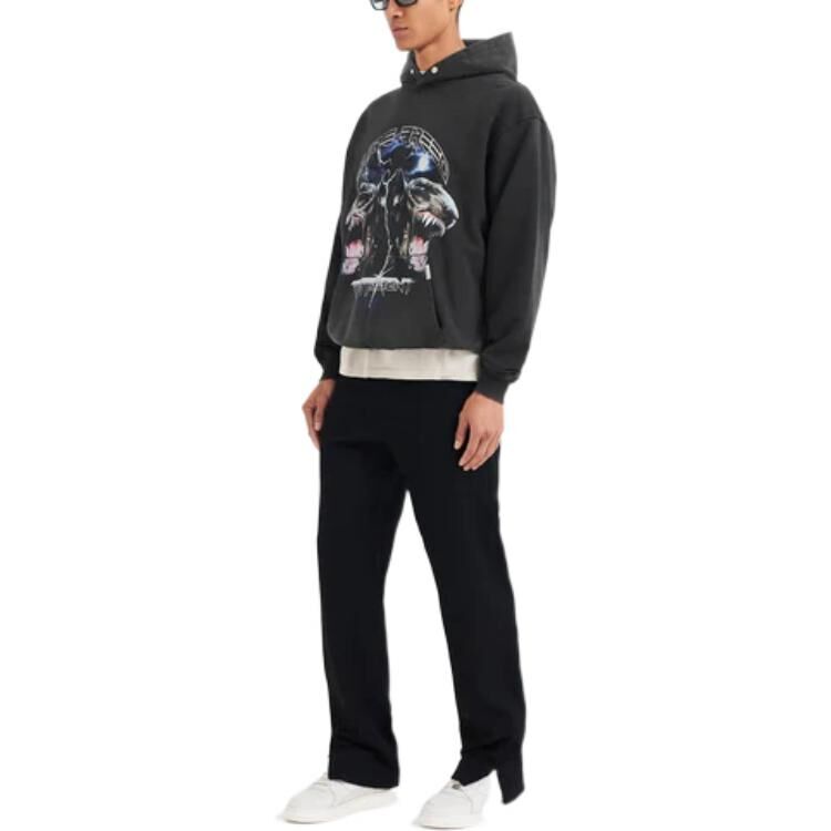 【代購】REPRESENT Sweatshirts Men's Black Hooded Moderate Regular M04062-03