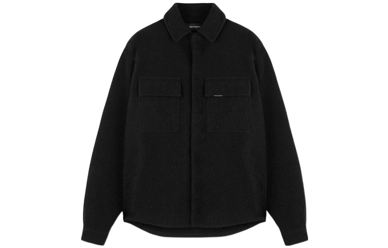 【代購】REPRESENT Shirts Men's Black Lapel Moderate Shirt M06076-44