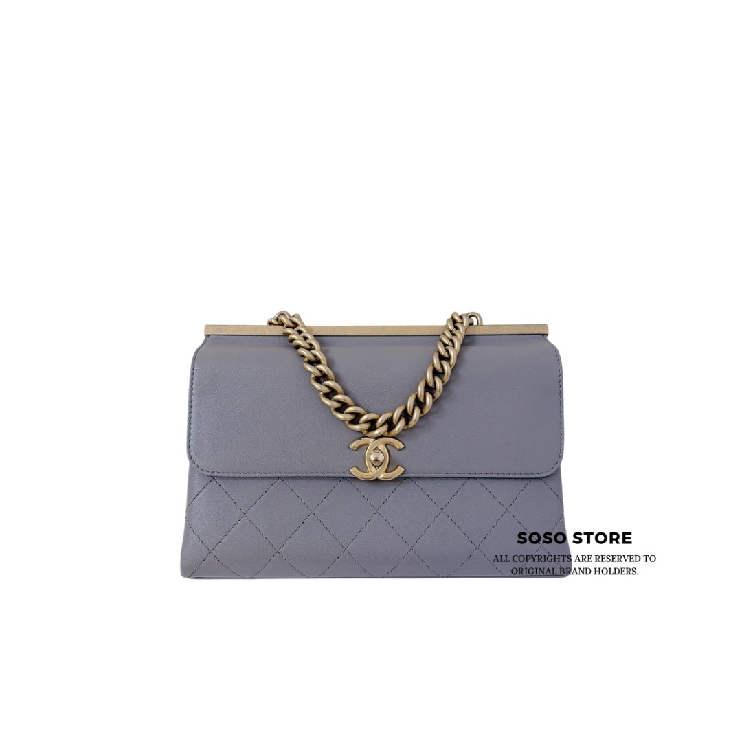 Chanel Coco Luxe Flap Bag - Grey / GHW
