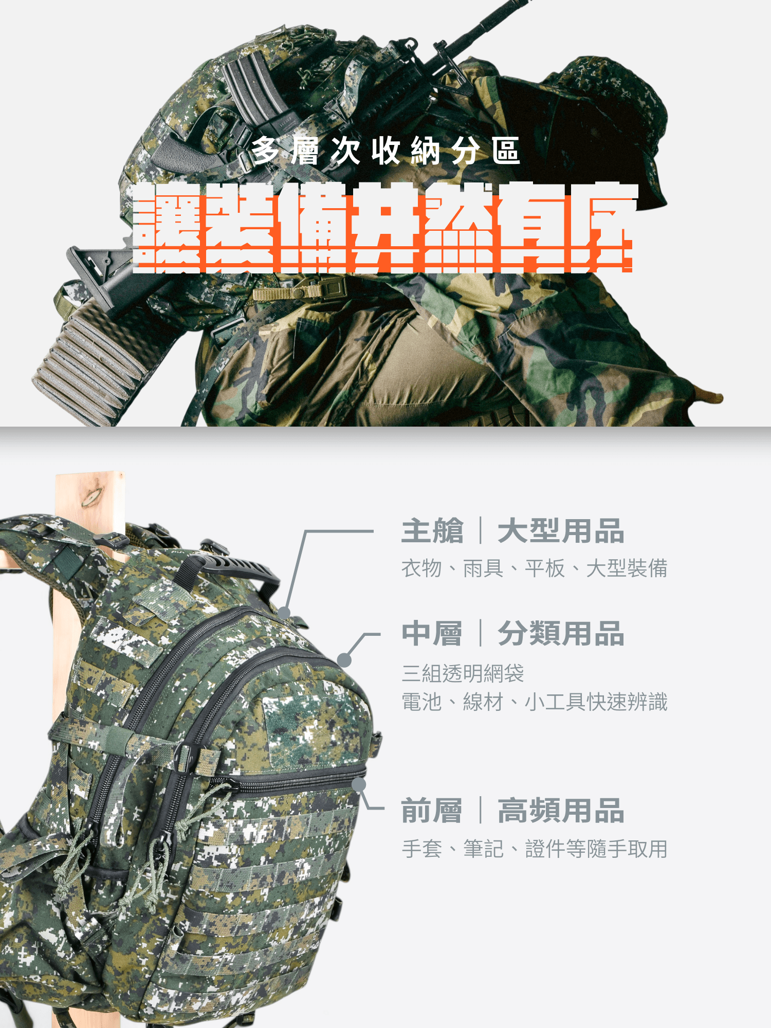 A-TWO 三日任務背包 可調式背負 MOLLE 模組化戰術背包 陸軍迷彩 軍品 傲骨戰術裝備屋