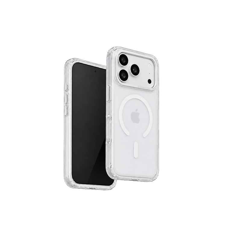 LUCID | iPhone 18 Magnetic Charging Compatible Lens Protection Stand Shockproof Hybrid Case - Silver White
