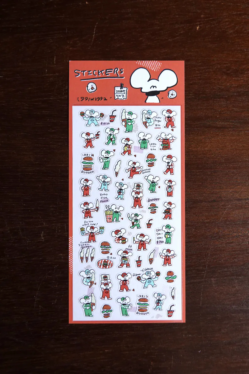 鼠老闆的速食店 透明貼紙｜1991w2992