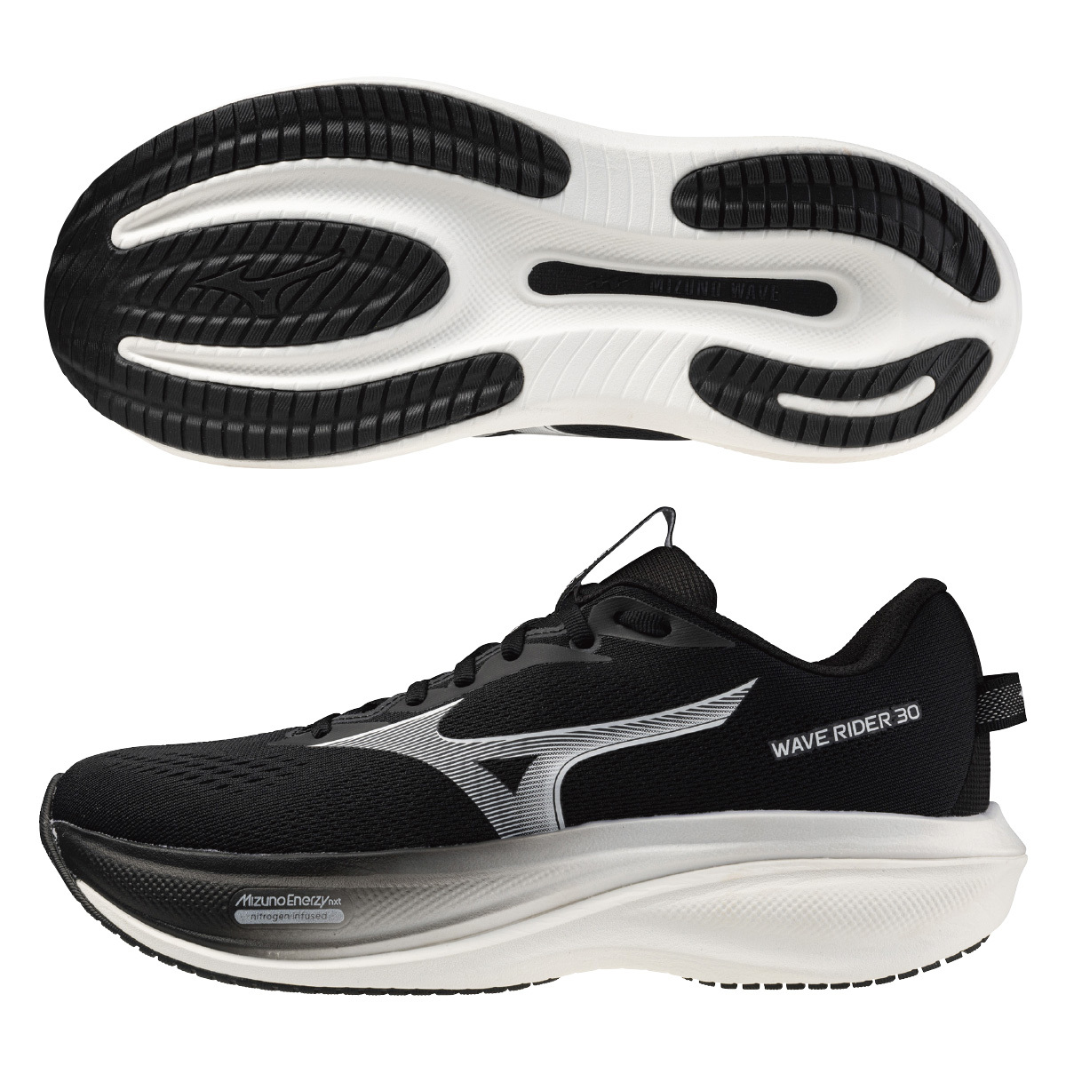 MIZUNO WAVE RIDER 30 黑×白 J1GU262181