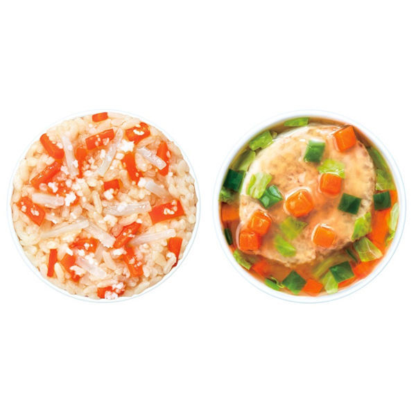 【Wakodo】Ready-to-Eat Cup Sea Bream Rice + Tofu Hamburger Steak 190g (110g+80g) (12 Months+)