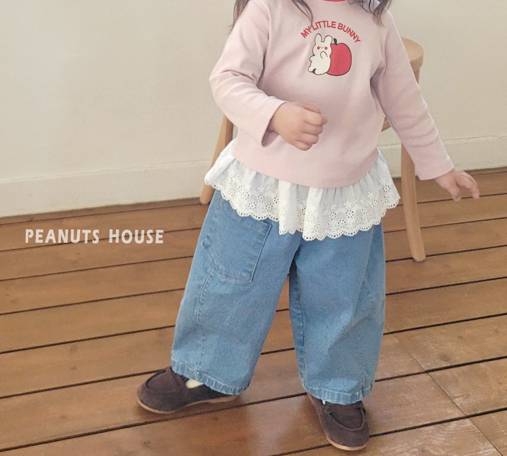正韓秋PEANUTS 兩色口袋錐形牛仔褲
