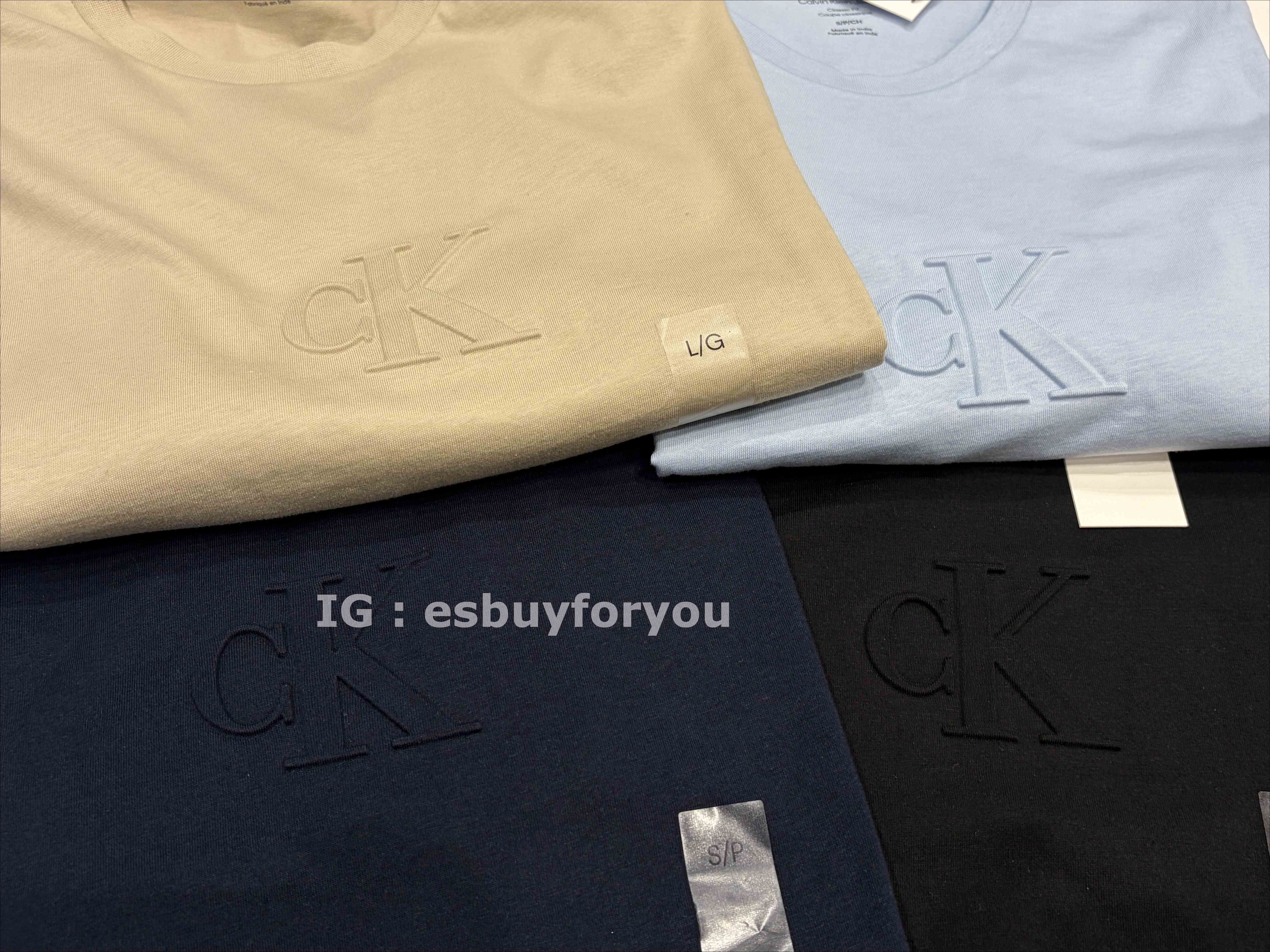 CK 男大人 立體浮雕設計 小字樣 短TEE (4色)