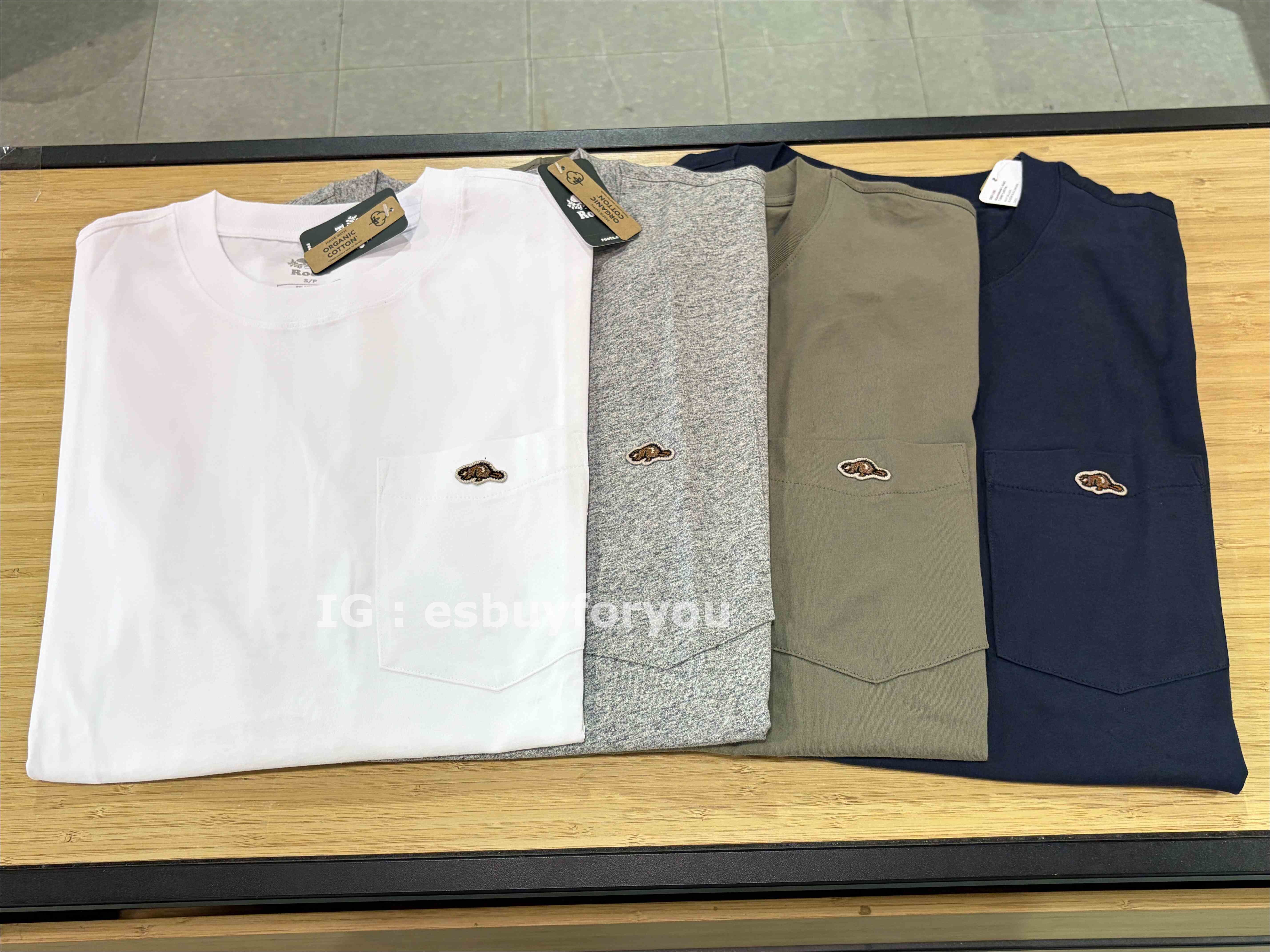 ROOTS 男大人 刺繡徽章 小海狸 寬版(Relaxed) 短TEE (4色)