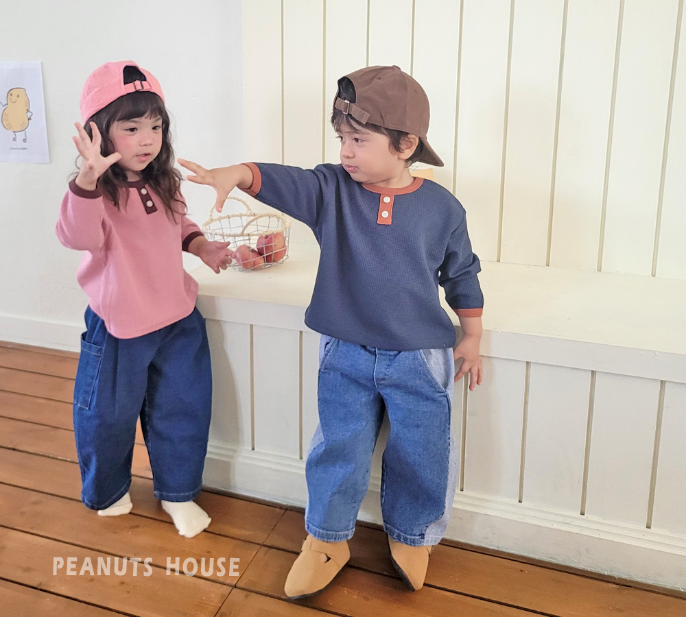 正韓秋PEANUTS 兩色華夫格上衣