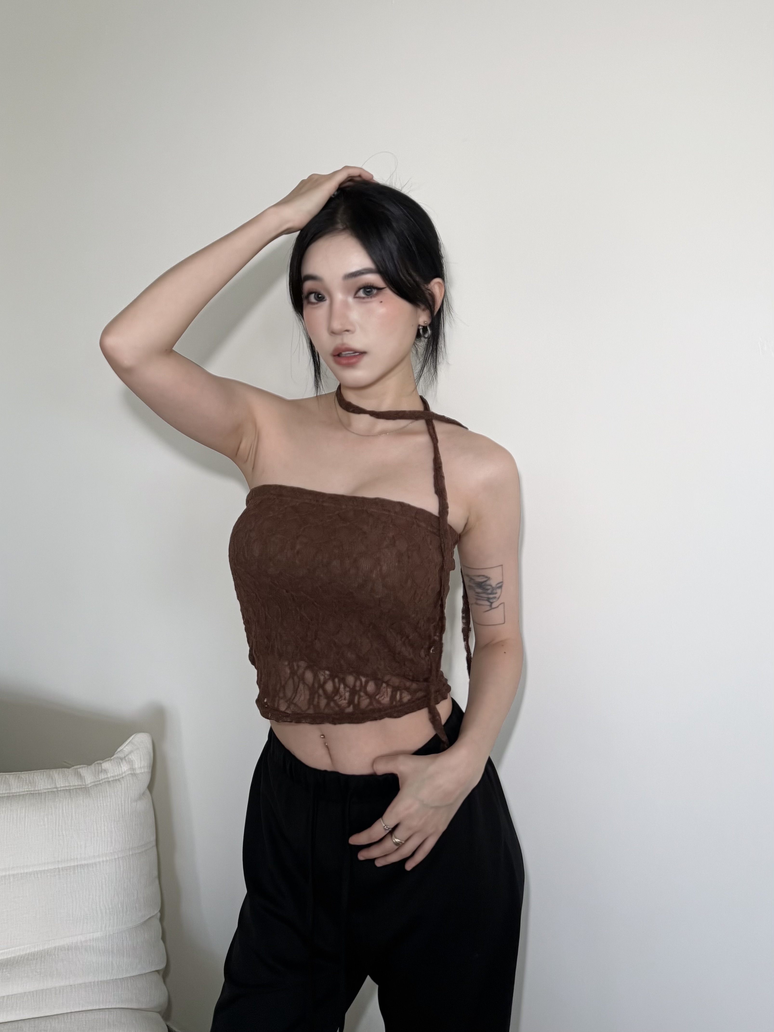 堤花蕾絲抹胸