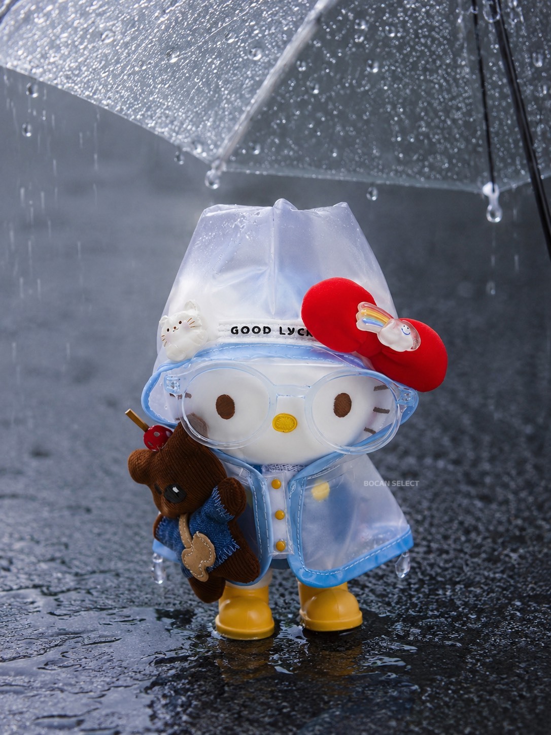 正版發售 雨衣配件 KITTY 毛絨吊飾