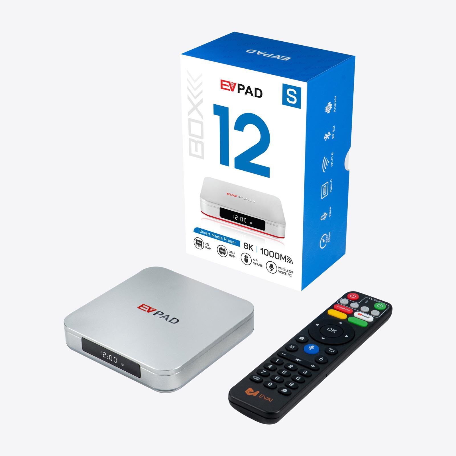 EVPAD 12S 2GB+32GB 8K Android Box 旗艦智能易播盒子｜香港行貨