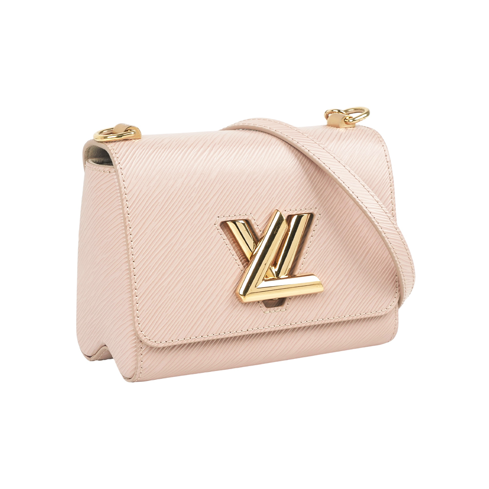 【Louis Vuitton】Twist PM 水波紋牛皮二用子母包(奶茶色/粉色)