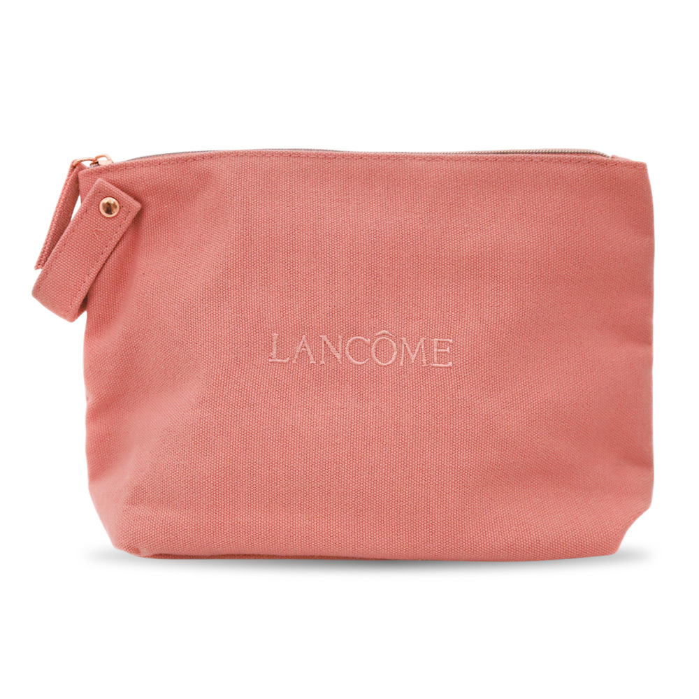 LANCOME 蘭蔻 經典刺繡粉色化妝包(22X6X15cm)