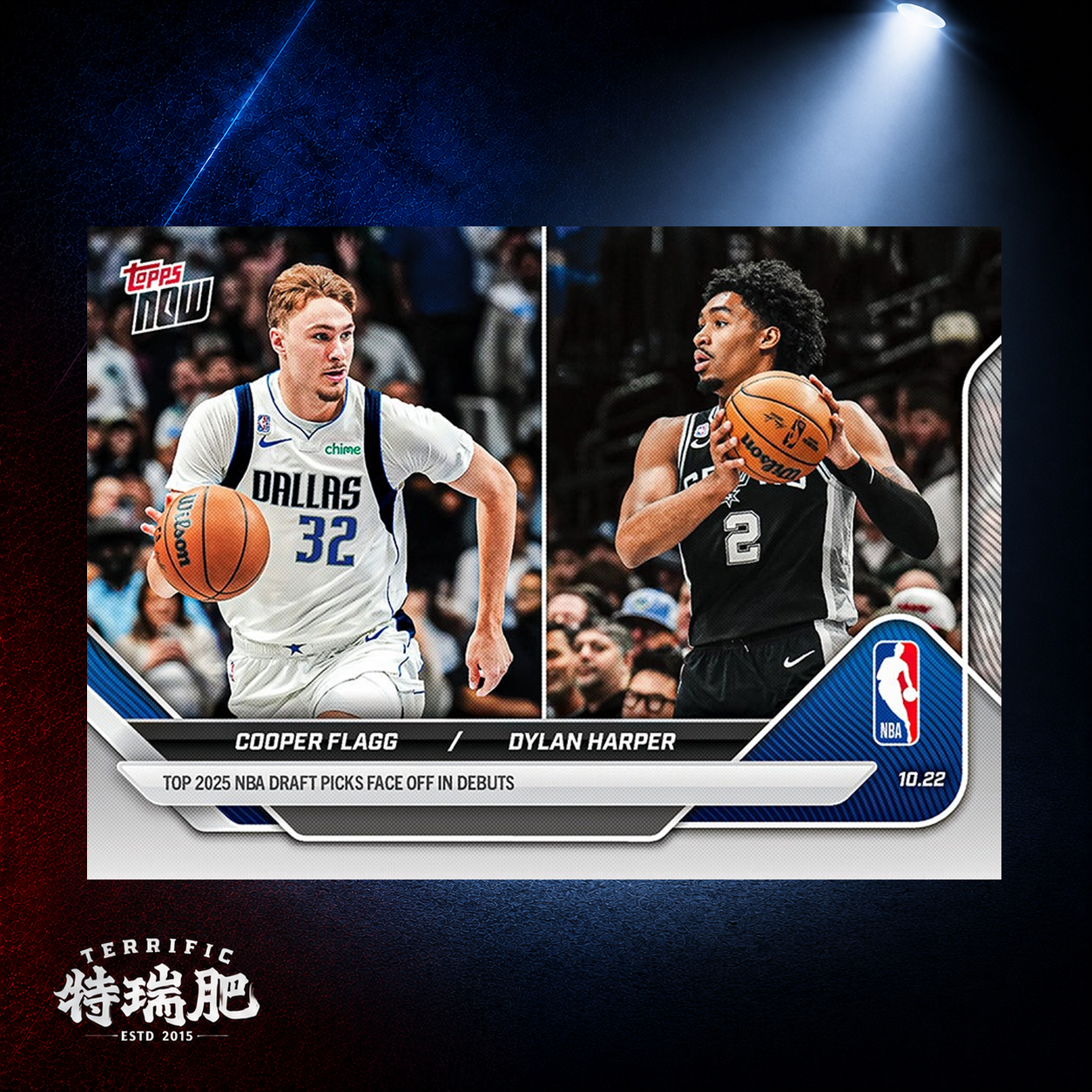 NBA球員卡 Flagg & Haper - 2025-26 NBA Topps NOW® - Card 8 達拉斯小牛 聖安東尼奧馬刺 新秀 Rookie