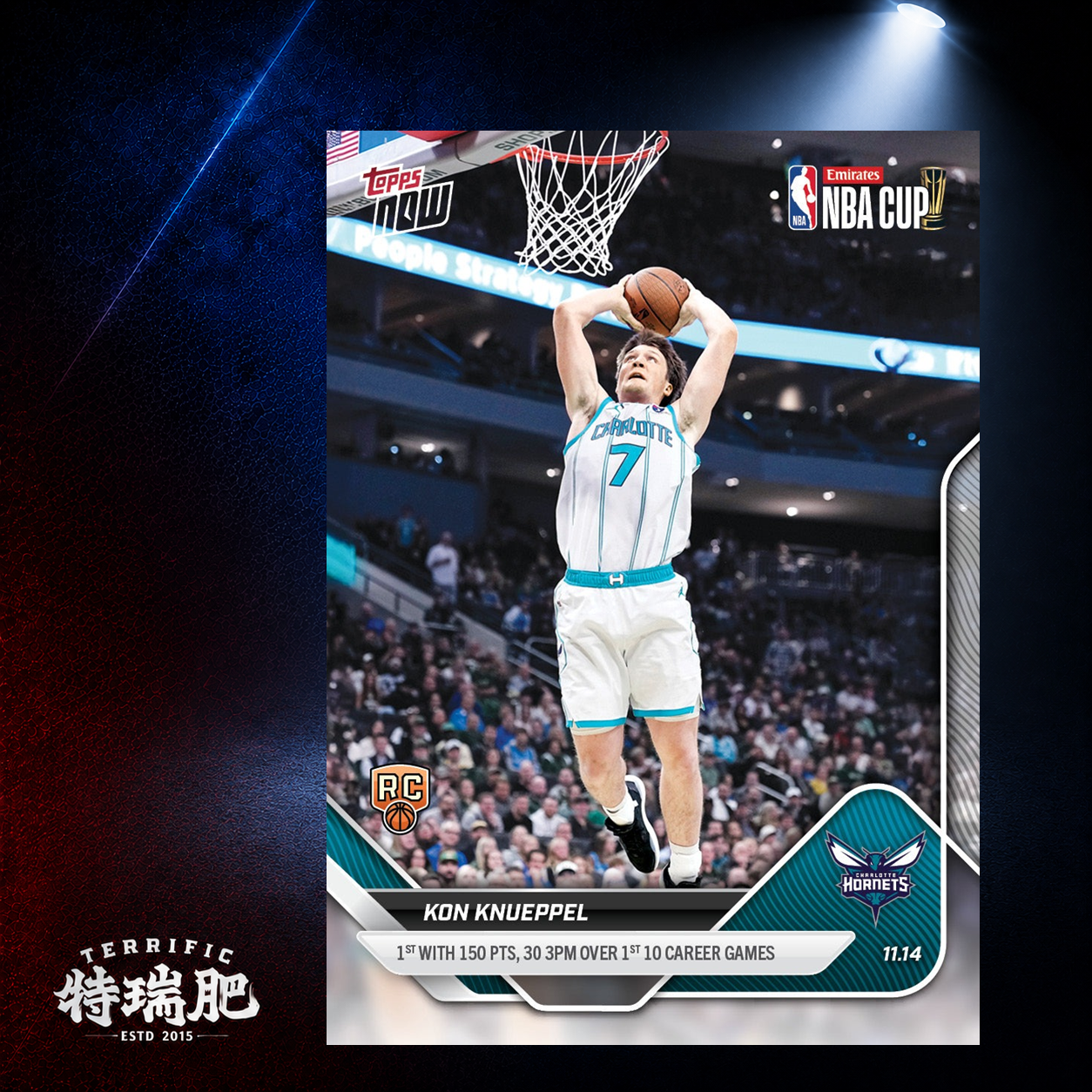 NBA球員卡 Kon Knueppel - 2025-26 NBA Topps NOW® - Card 52 夏洛特黃蜂 Rookie