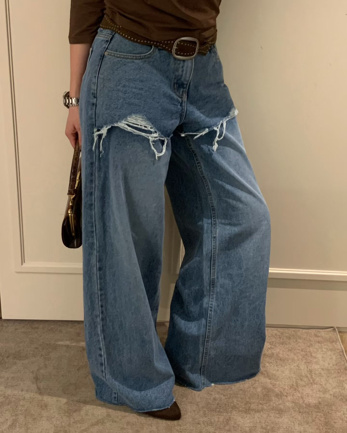 RD2658 Cut-out Baggy Jeans