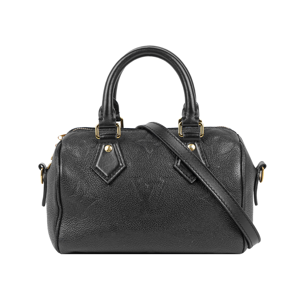 【Louis Vuitton】Speedy 20cm 壓印牛皮手提包/斜背包(黑色)