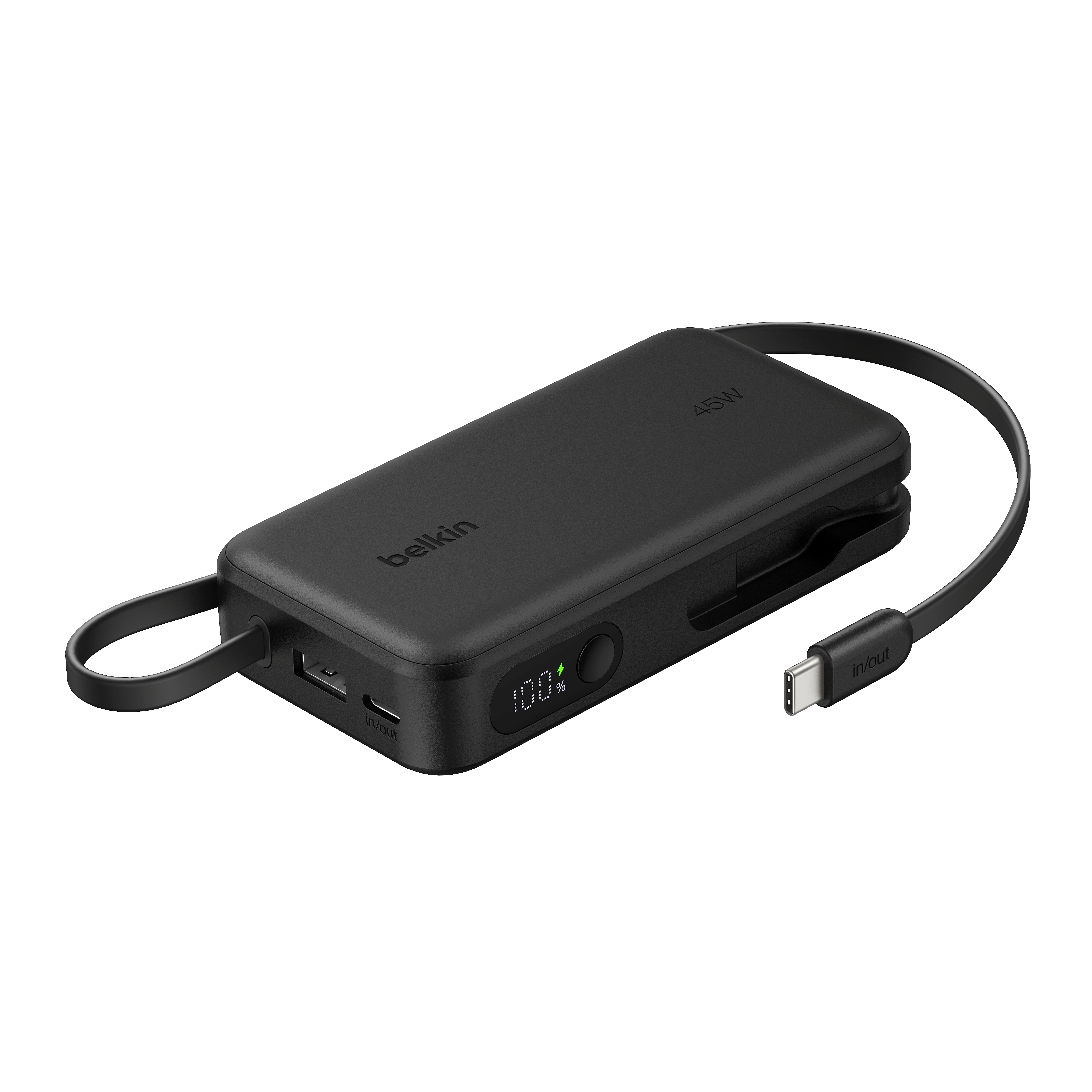 UltraCharge 行動電源 (10K / 45W / 內置 USB-C 充電線及電量顯示)