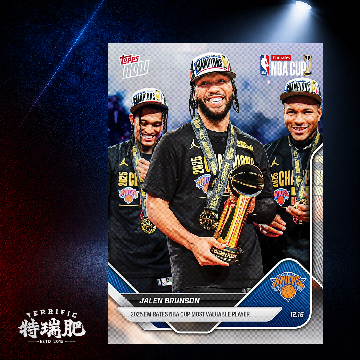 NBA球員卡 Jalen Brunson - 2025-26 NBA Topps NOW® - Card 88 紐約尼克 錦標賽 冠軍