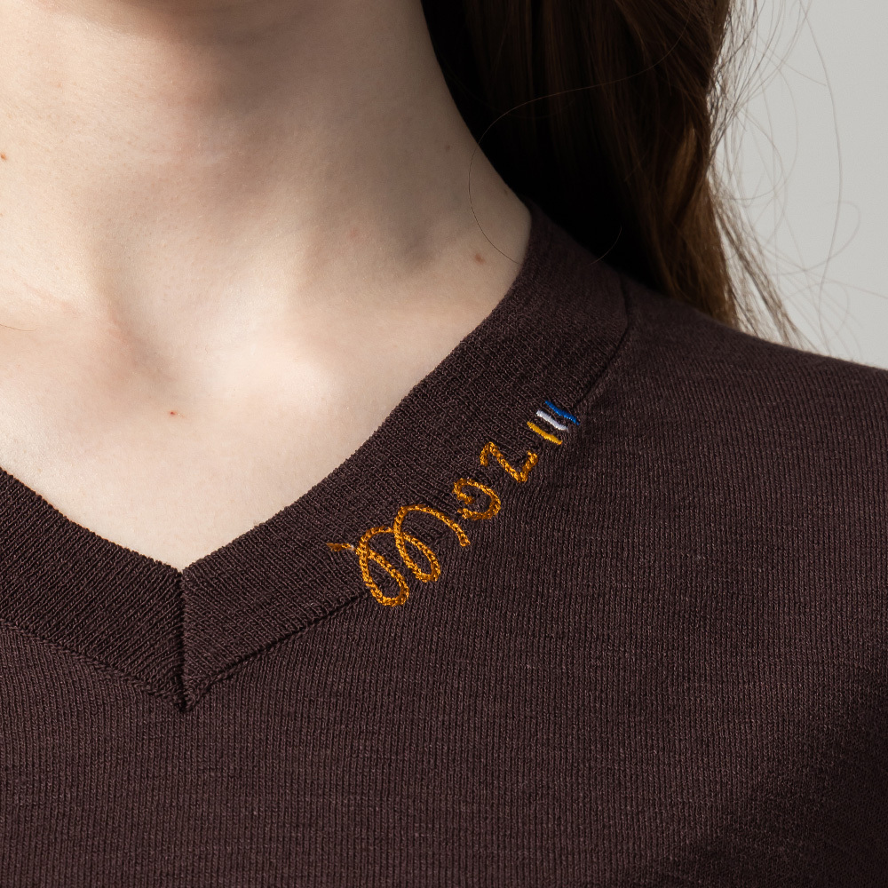 Ice Silk V-Neck Knit Tee – Iced Cocoa