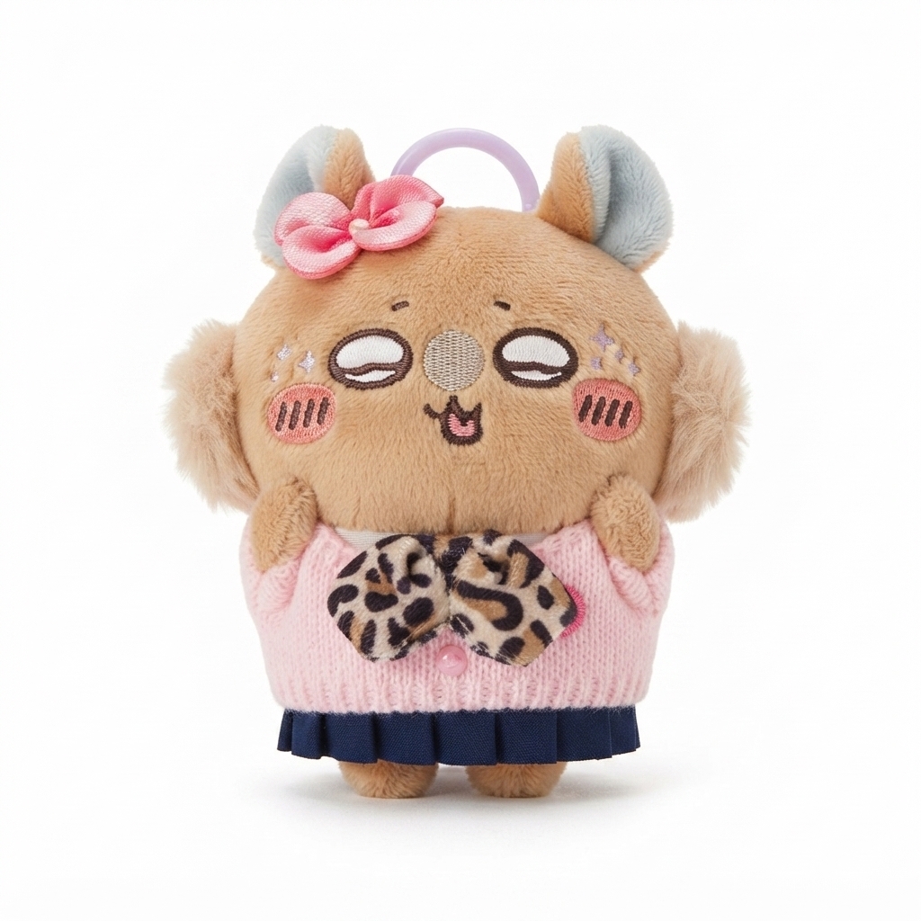 9090 × Chiikawa Shibuya Gal Plush Keychain (Momonga)