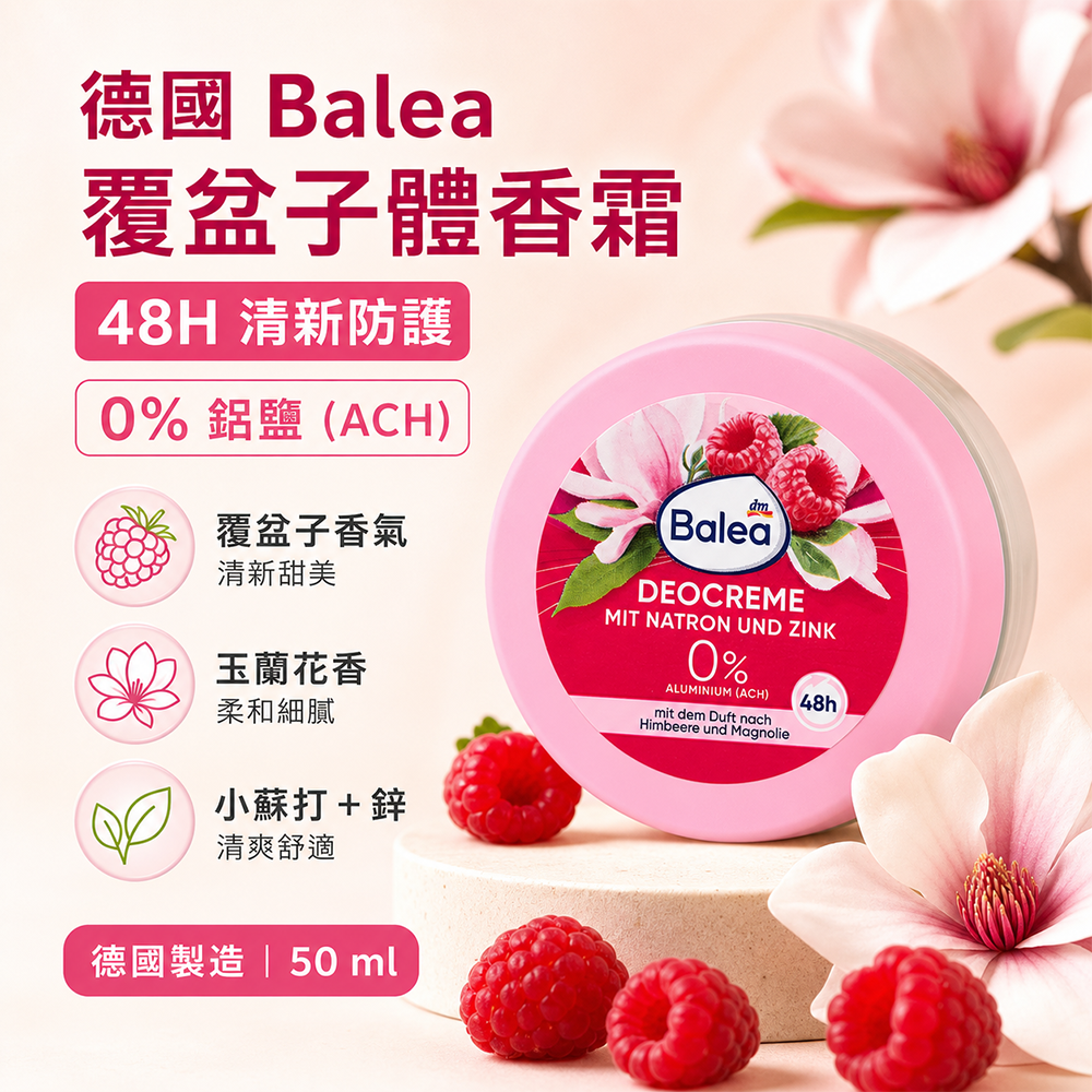 (預購商品) 德國 Balea 覆盆子體香霜 50ml