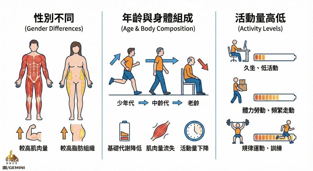 影響熱量需求的關鍵因素