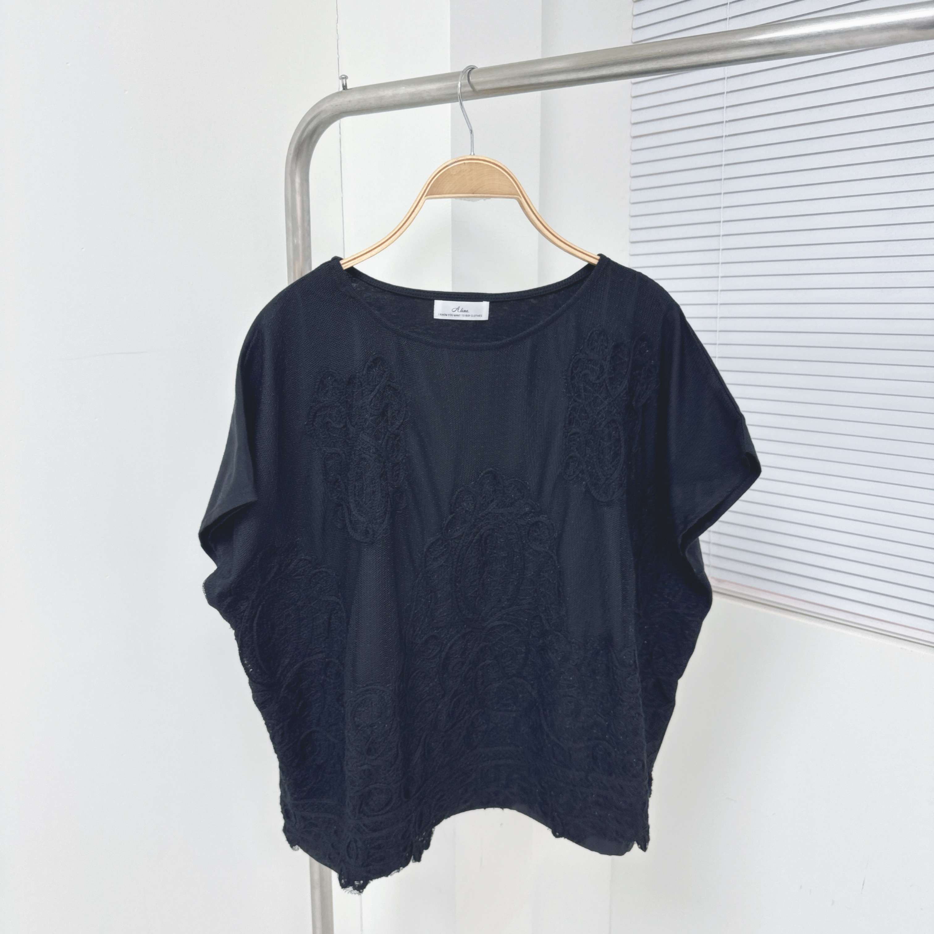 【廠家制】LACE網布小袖TOP (H5)