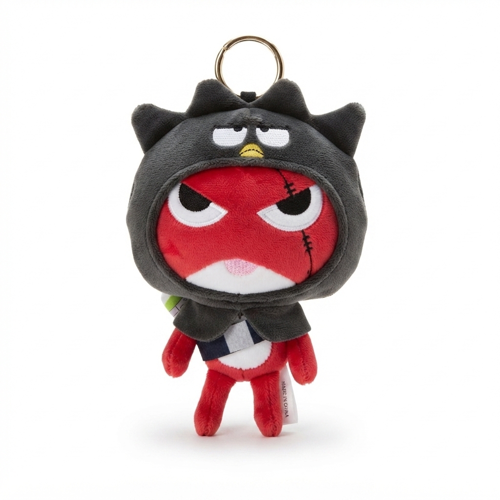 Keroro x Sanrio Giroro Bad Badtz-Maru Plush Keychain