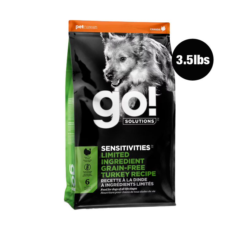 Go! Solutions低敏系列-單⼀肉源 無穀物 火雞肉 狗糧配方 3.5lbs