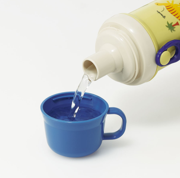 【Skater】Water Bottle with Cup 480 ml (Dinosaur Pattern)