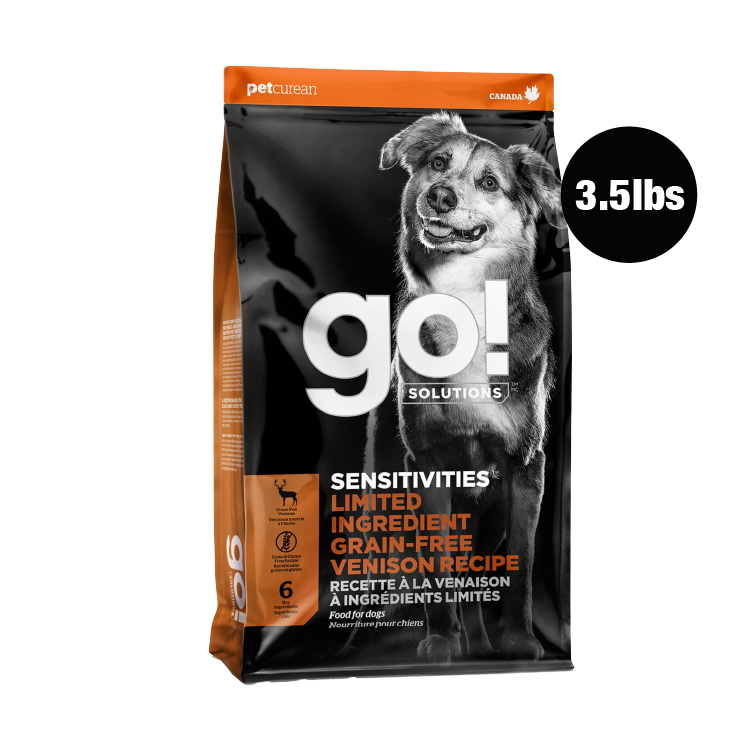 Go! Solutions 低敏系列-單⼀肉源無穀物 鹿肉 狗糧配方 3.5lbs