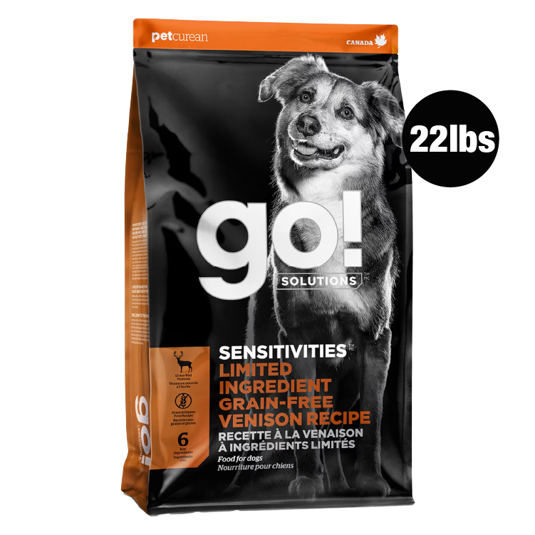 Go! Solutions 低敏系列-單⼀肉源無穀物 鹿肉 狗糧配方 22lbs