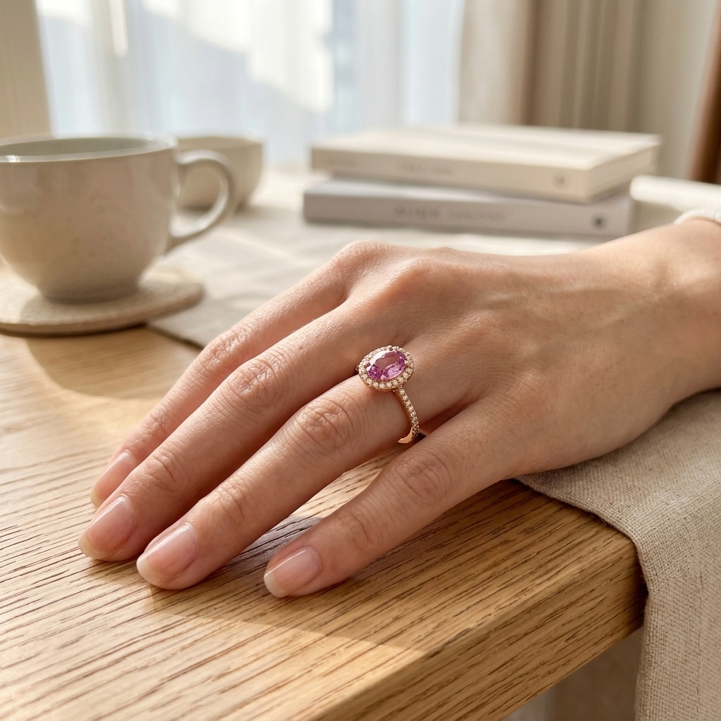 18K White Gold 0.98ct Sapphire and Diamond Ring
