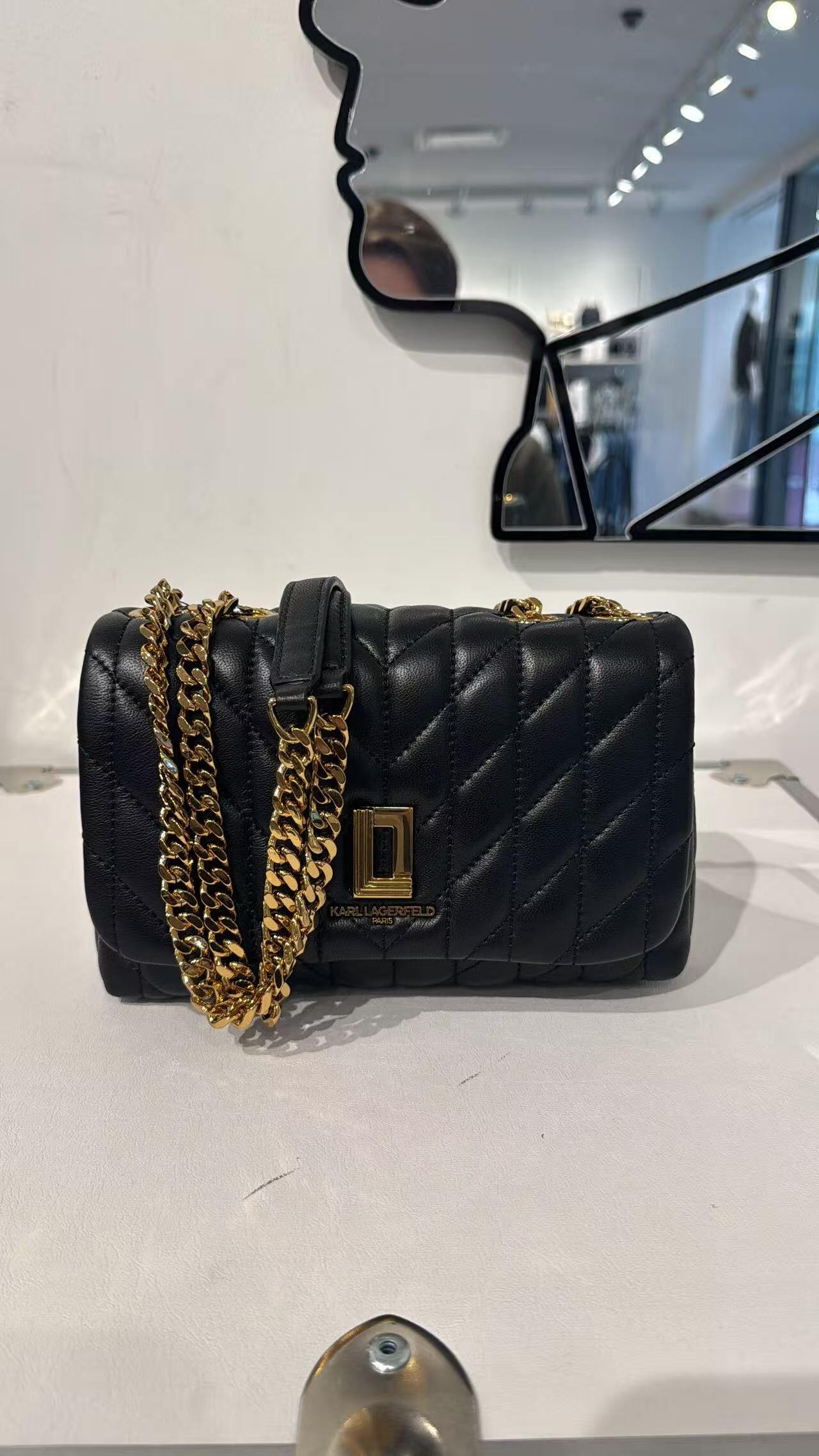 【預購】Karl Lagerfeld H0819106 LAFAYETTE 菱格紋皮革肩背包