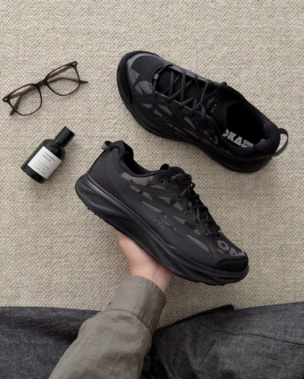 HOKA Huaka Pro Triple Black 復古 輕量 緩震 回彈 黑魂