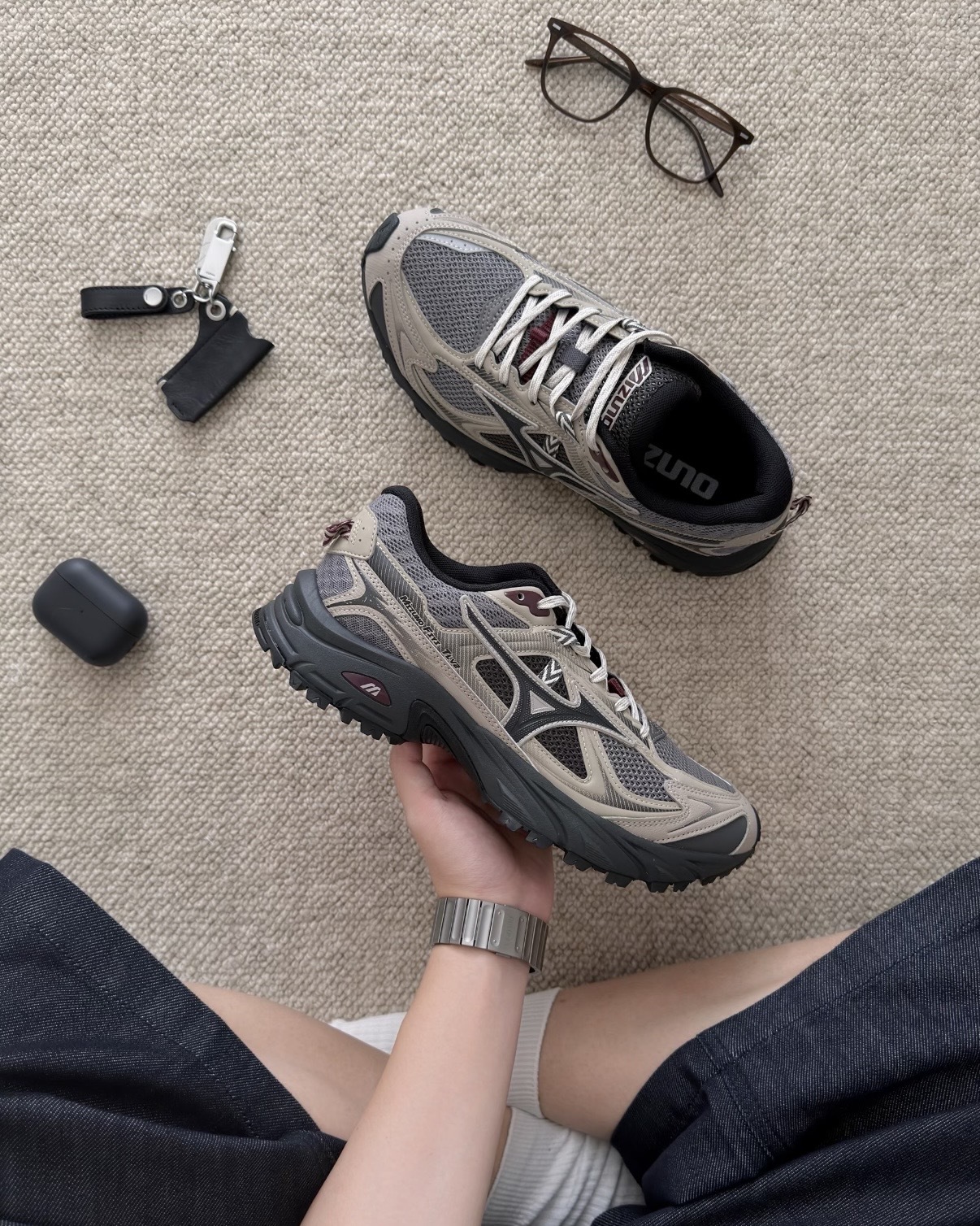 MIZUNO FIYI V2 赤岩褐 米灰 卡其 黑底 復古 男女鞋 D1GH251916 / 預購
